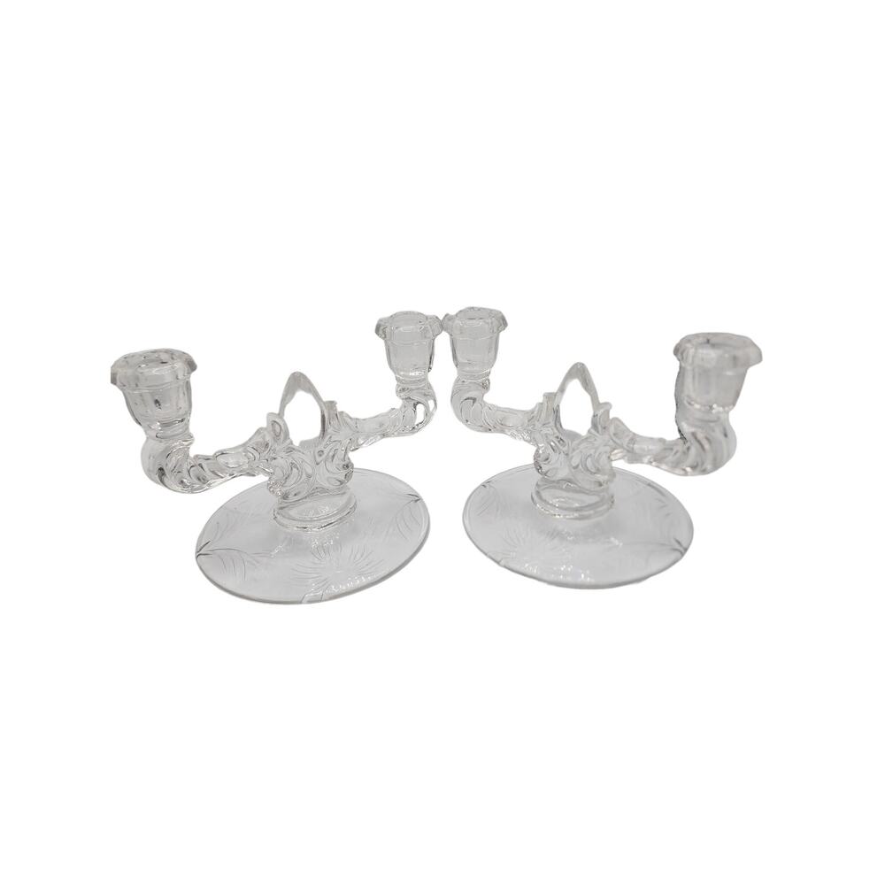 2 Double Light Candlesticks By New Martinsville